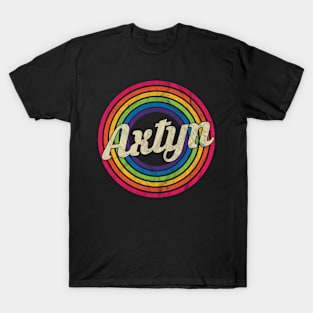 Axtyn - Retro Rainbow Faded-Style T-Shirt